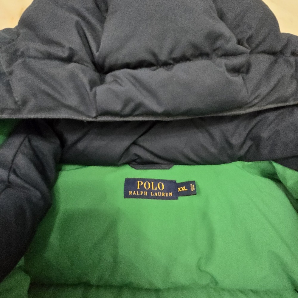 Polo Ralph Lauren Down Quilted Puffer Jacket Men's 2XL Blue Detachable Hood - Picture 7 of 12